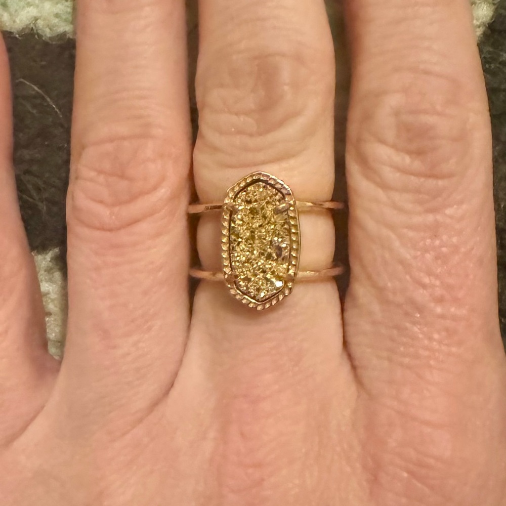 Kendra Scott gold drusy ring, size 6 NWOT